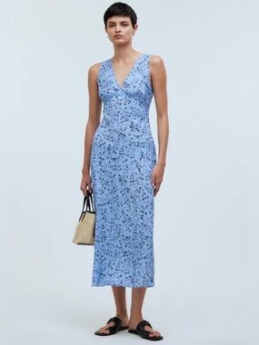 embroidered button-front tiered midi dress Embroidered Tiered Midi Dress with Button-Through Front